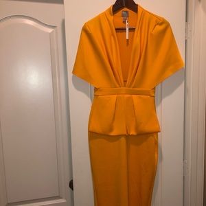 Asos Yellow kimono midi dress- size US 6